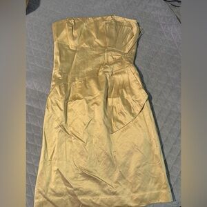 Max & Cleo Strapless Gold Dress